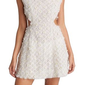 Aje white Beaded Floral-Embellished Mini-Dress: Bachelorette, Bridal, Engagement